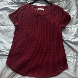 Maroon Ribbed Hollister T-shirt size XS